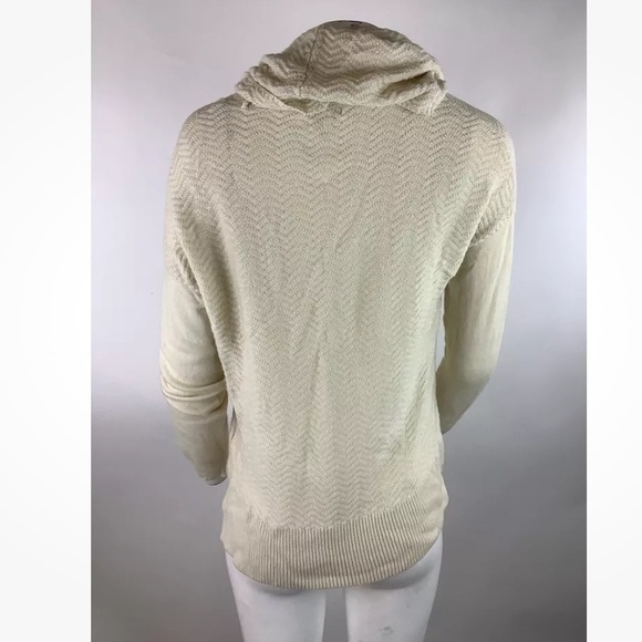 Joie Sz S Wool Cashmere Cowl Neck Sweater Creme Pullover Style Ribbed Knit - Picture 4 of 6